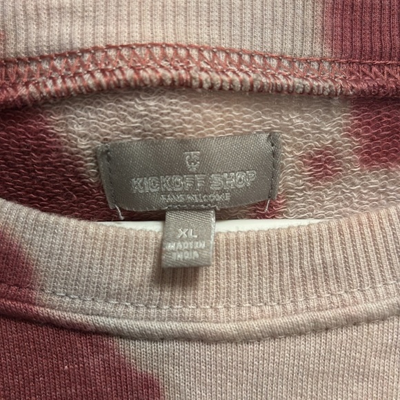 Kickoff Shop dark mauve and off white long-sleeve winter football sweatshirt - Picture 4 of 8